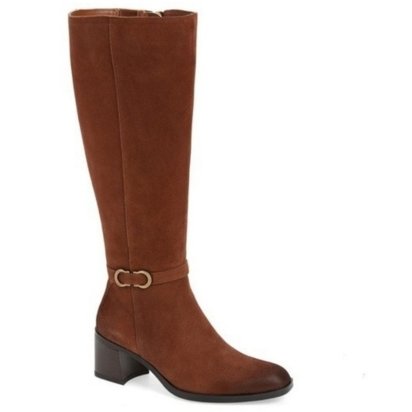 Naturalizer Shoes - Naturalizer Light Brown Suede Sterling Saddle Knee High Boots 5 NWT